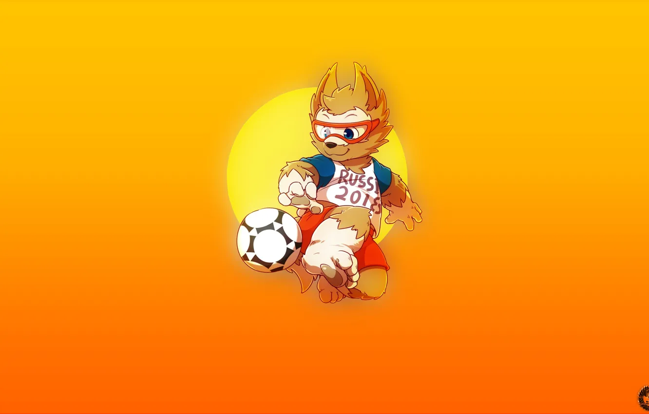 Photo wallpaper football, sport, the ball, wolf, art, Russia, 2018, FIFA