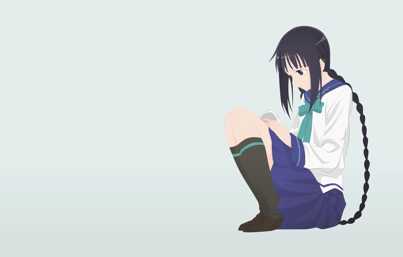 Photo wallpaper girl, book, Bungaku Shoujo