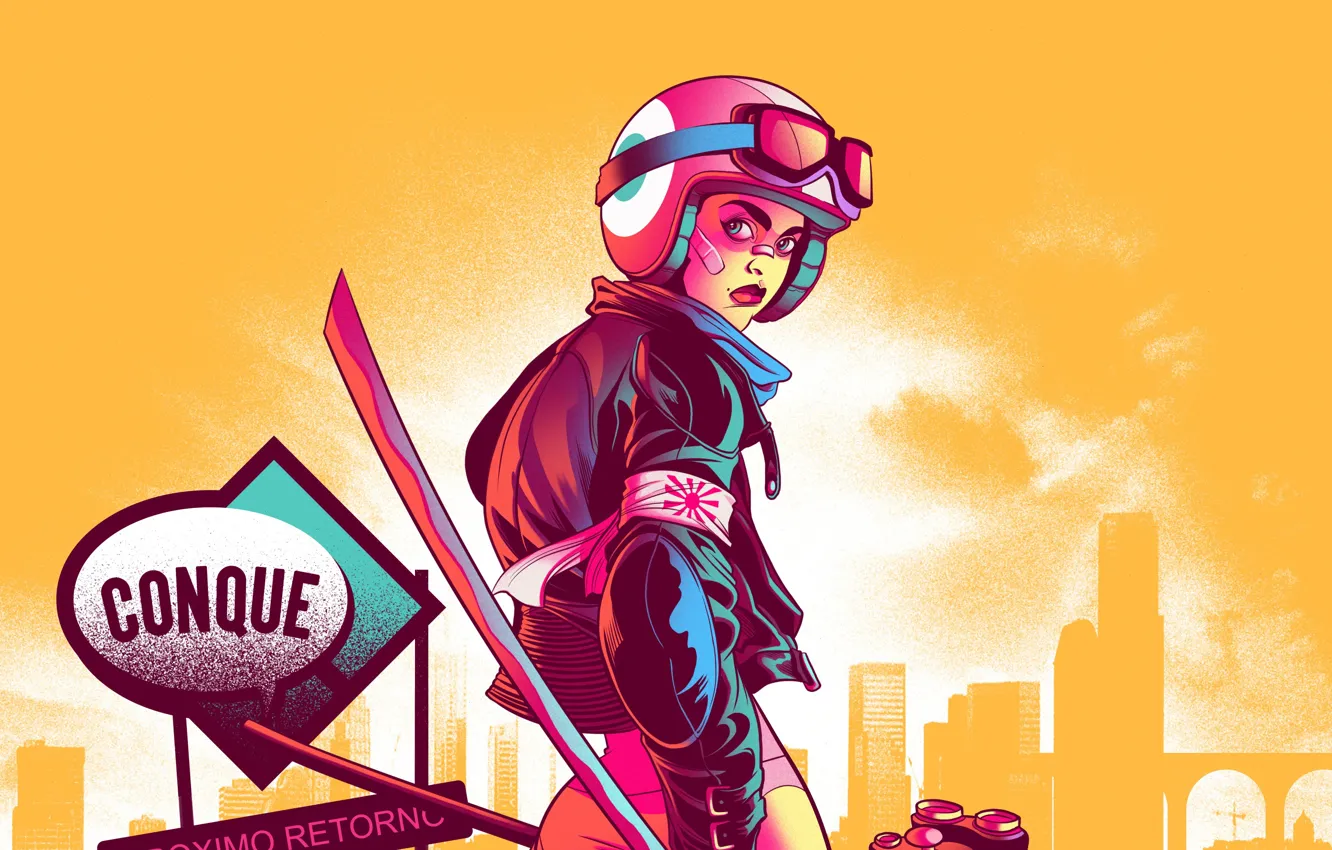 Photo wallpaper girl, fantastic, Road killer