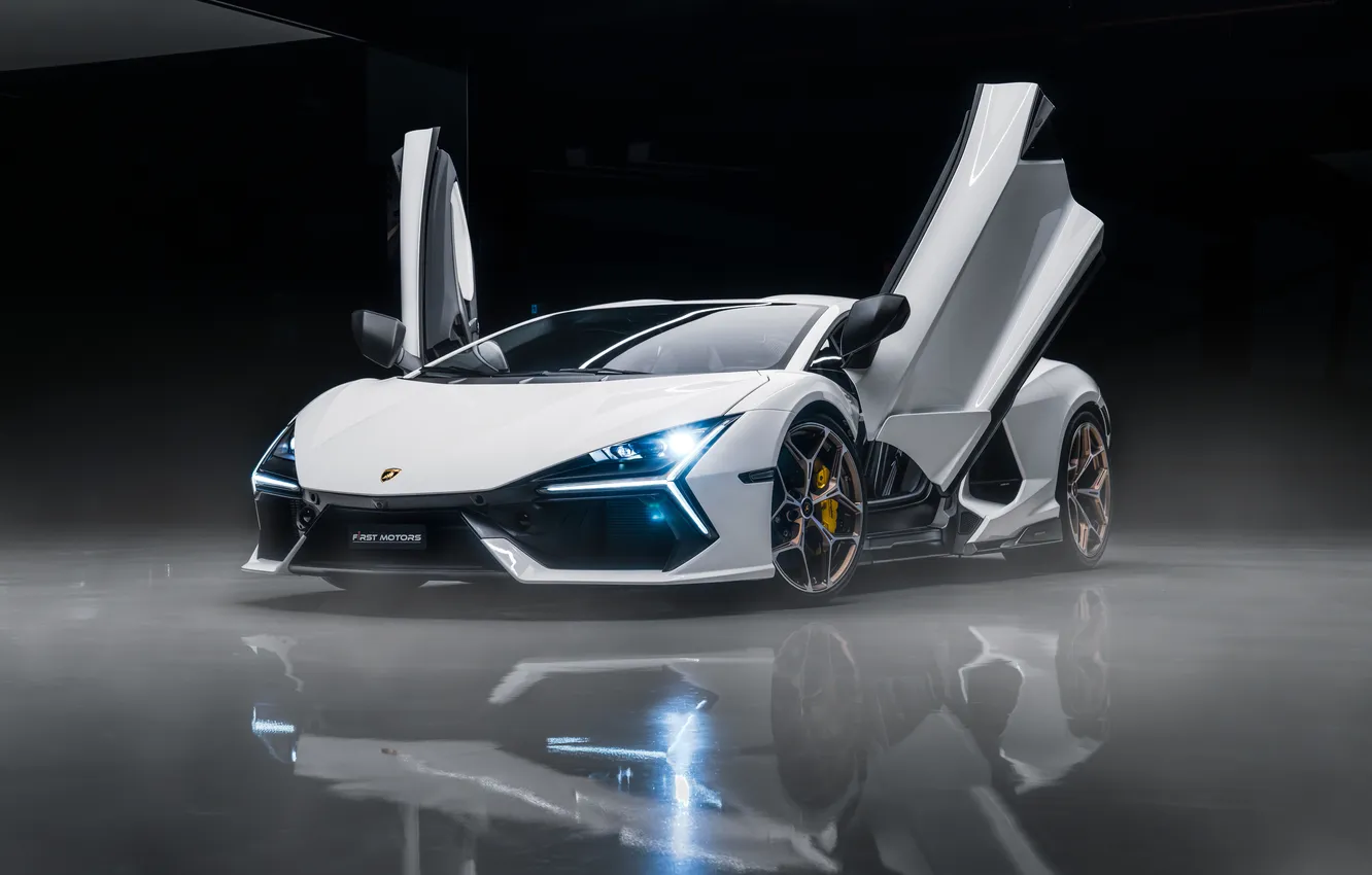 Photo wallpaper Lamborghini, wallpaper, Lamborghini Revuelto White