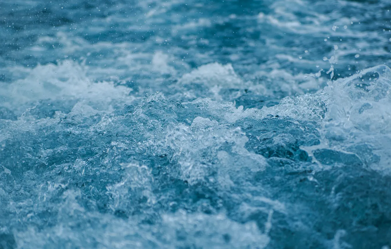Photo wallpaper sea, wave, macro, blue, river, background, the ocean, blue