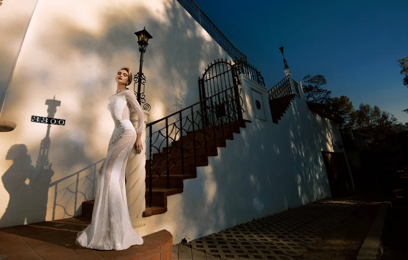 Photo wallpaper girl, model, home, dress, stage, the bride, fashion