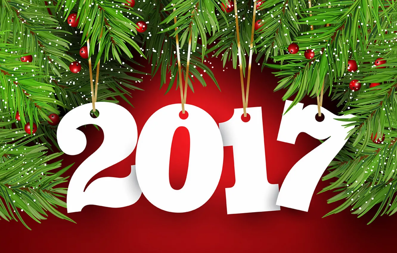Photo wallpaper new year, New Year, decoration, Happy, 2017, holiday celebration