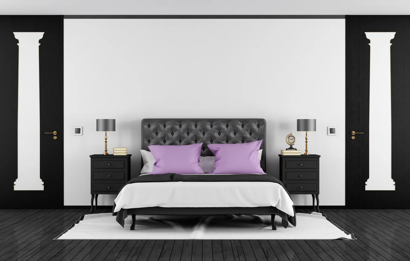 Photo wallpaper luxury, interior, bed, bedroom, bedroom, design