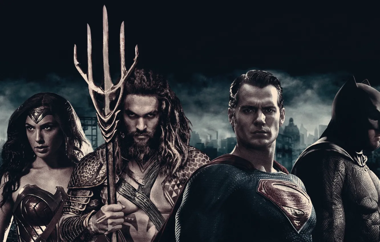 Photo wallpaper Wonder Woman, Batman, movie, super man, Aquaman, Justice League, Justice League