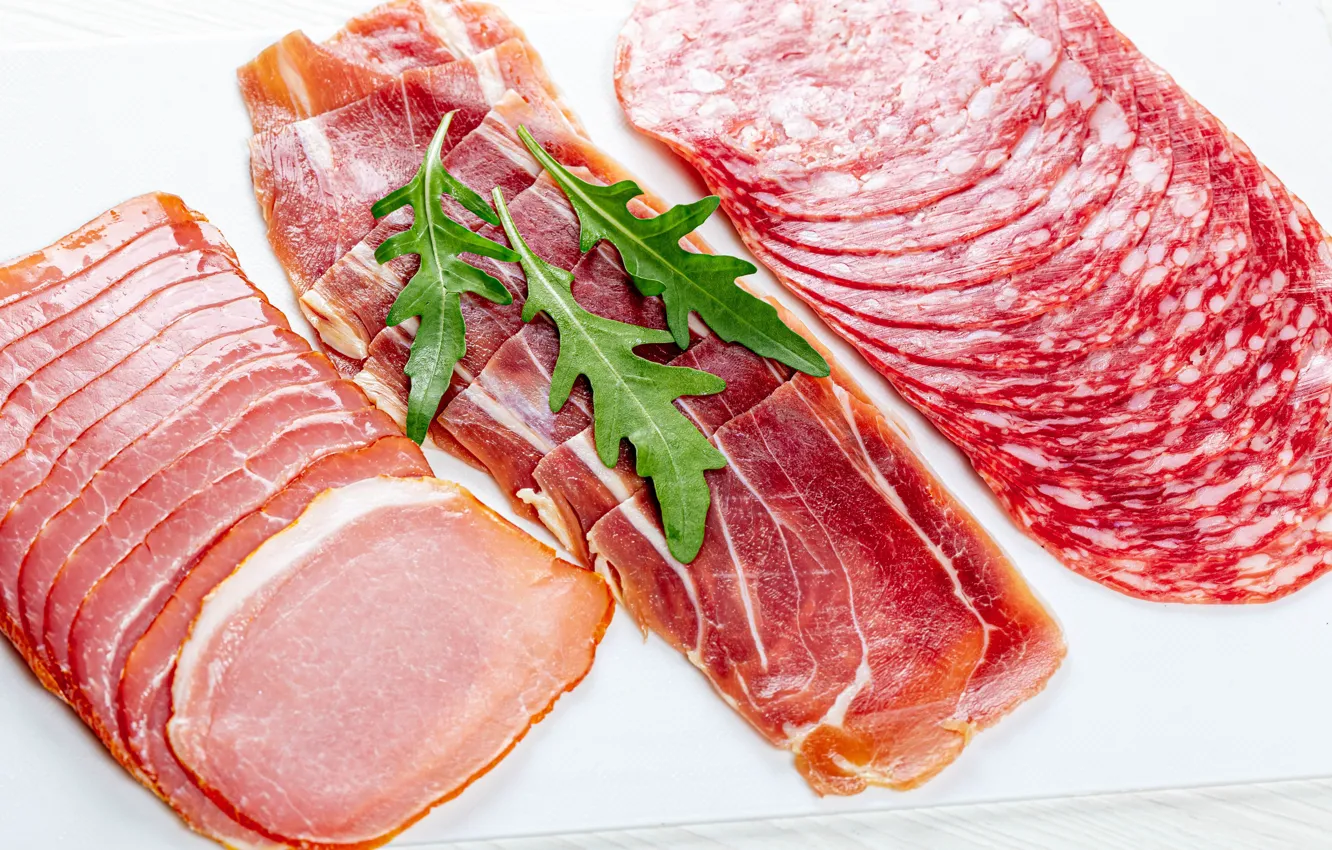 Photo wallpaper photo, sausage, cutting