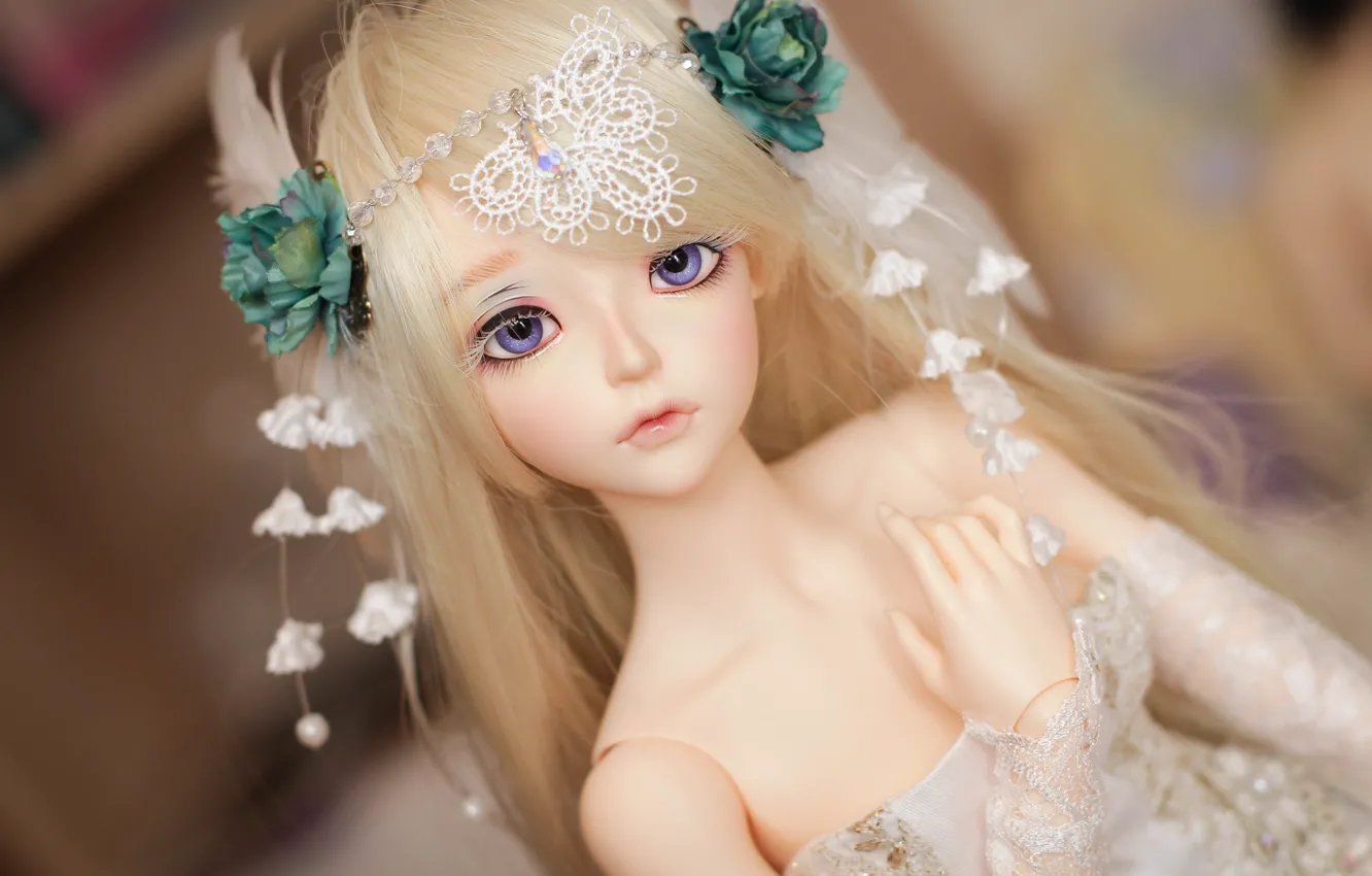 Photo wallpaper decoration, doll, blonde