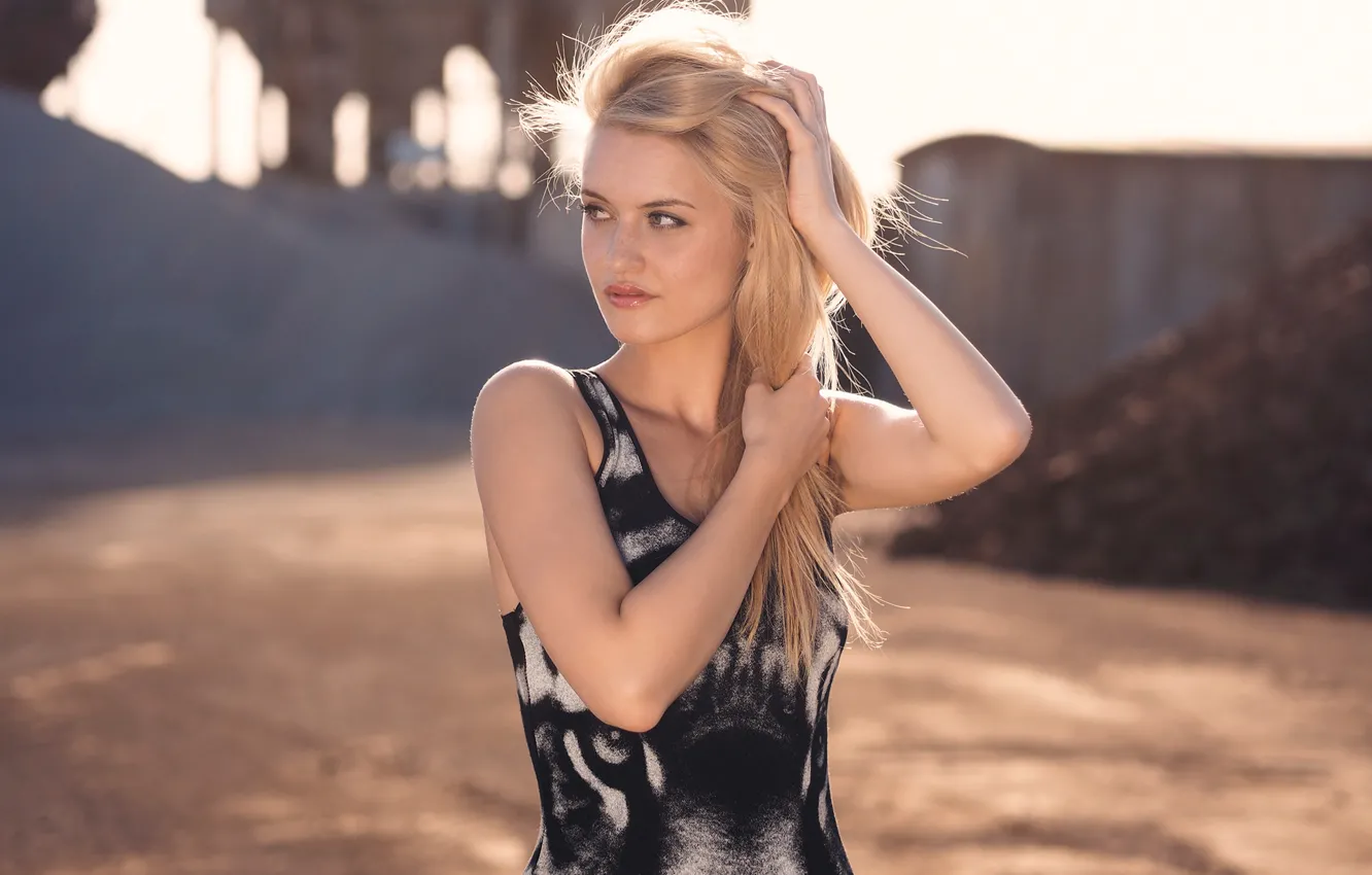 Photo wallpaper look, portrait, sunlight, Lea, Martin Kühn