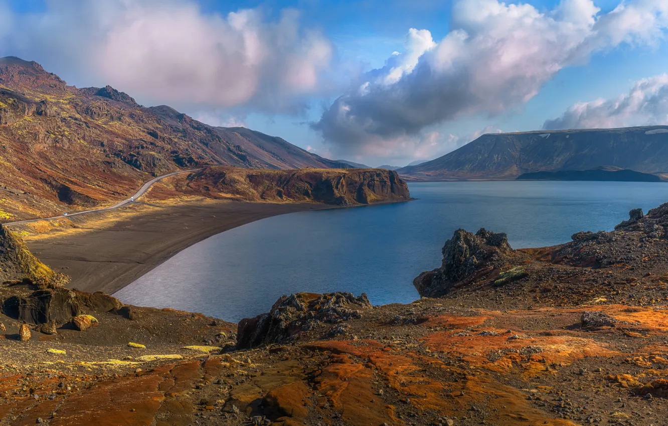 Photo wallpaper sea, clouds, view, Bay, Bay, Shvartsman Evgeny
