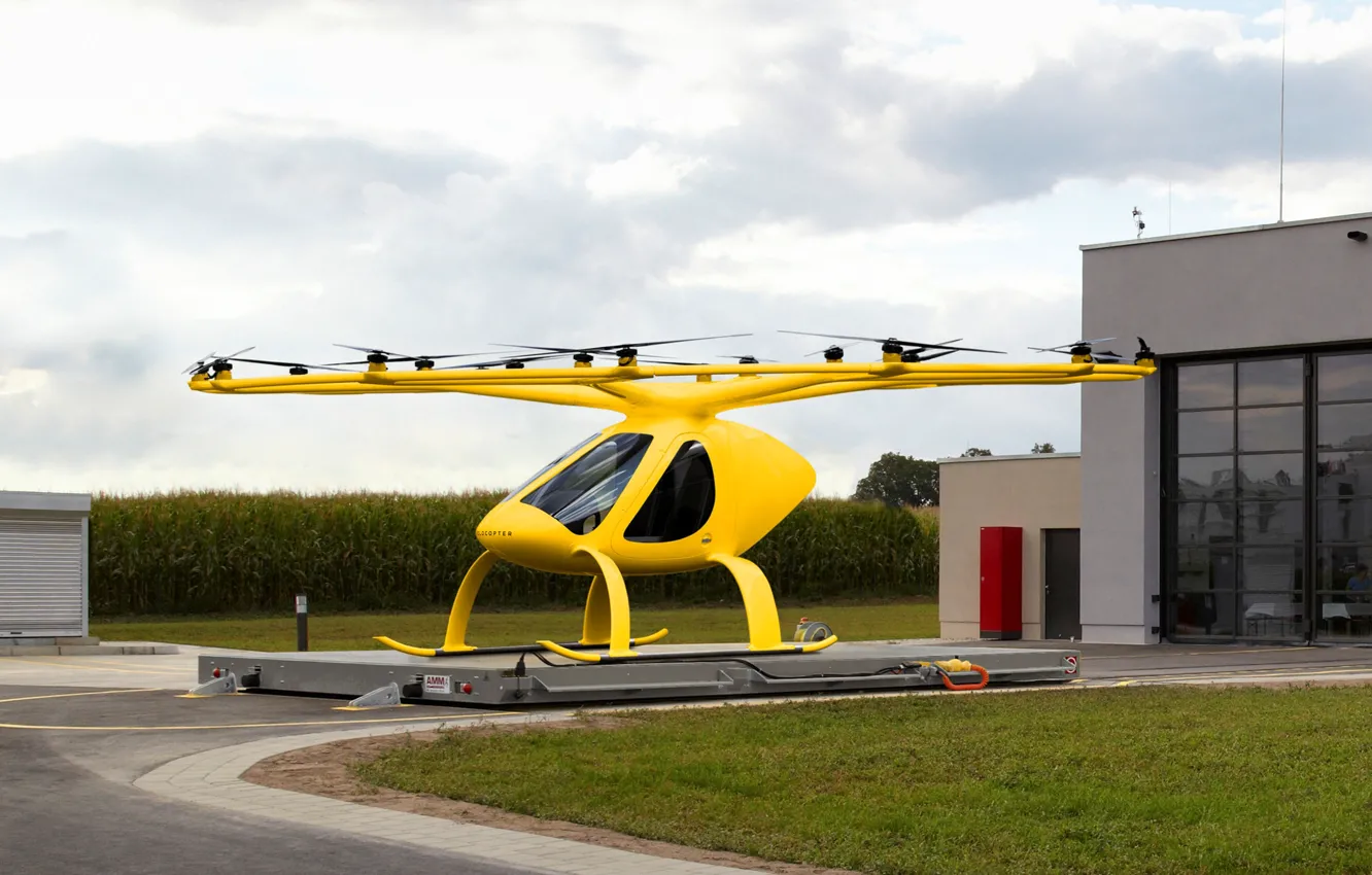 Photo wallpaper ADAC, Volocopter, air taxi, autonomous aircraft