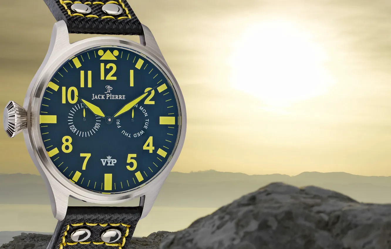 Photo wallpaper yellow, watch, Jack Pierre