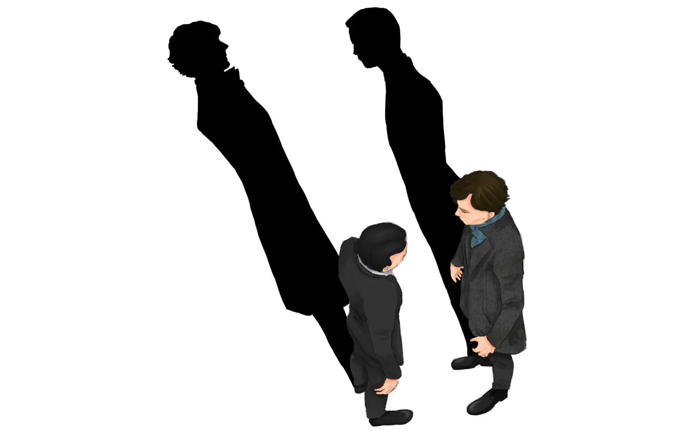 Photo wallpaper shadow, art, the series, Sherlock Holmes, Sherlock BBC, Jim Mariarti