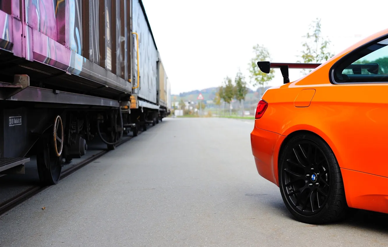 Photo wallpaper machine, auto, orange, BMW, cars, BMW, GTS, CSL