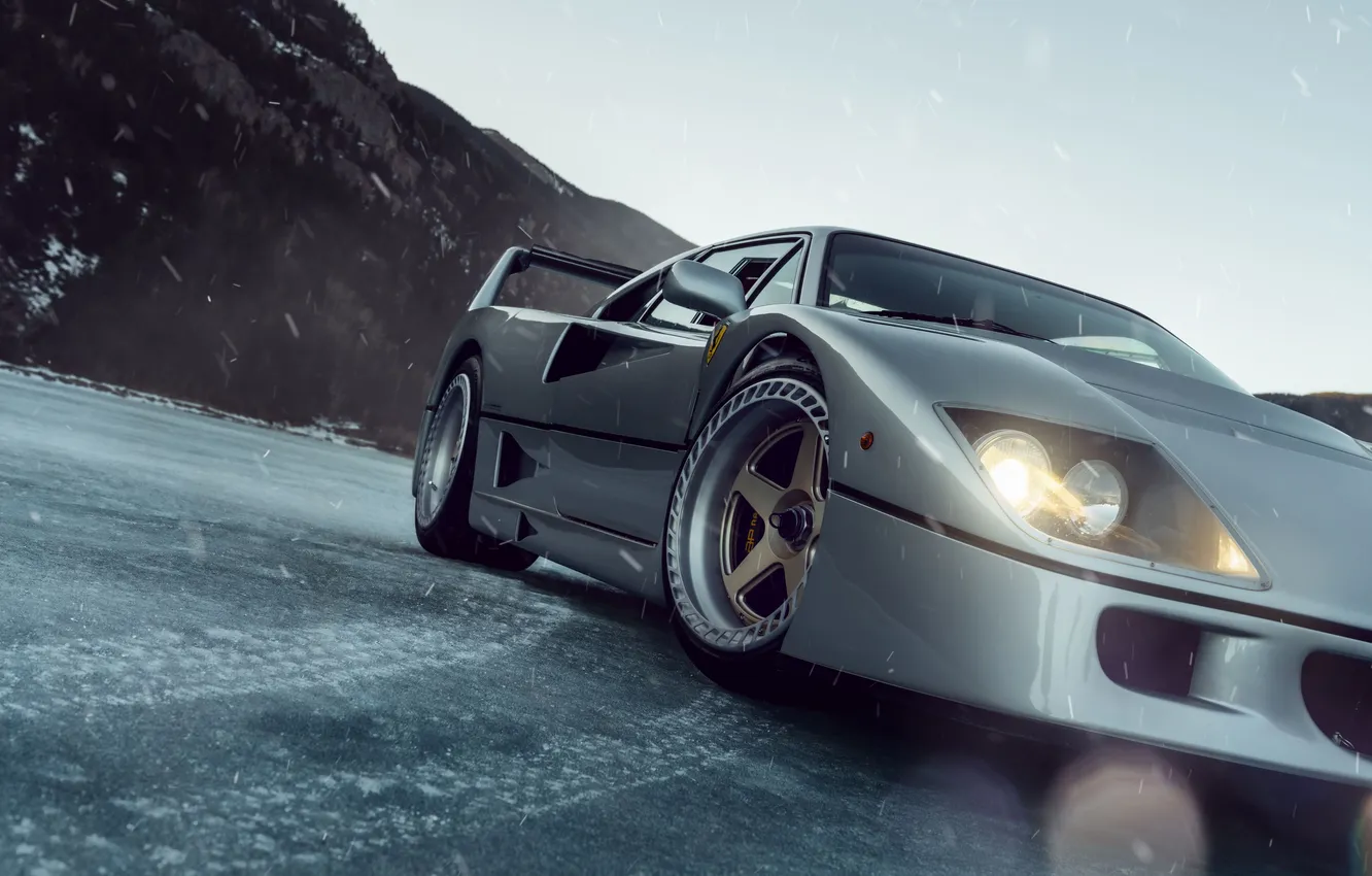 Photo wallpaper car, Ferrari, F40, Supercar