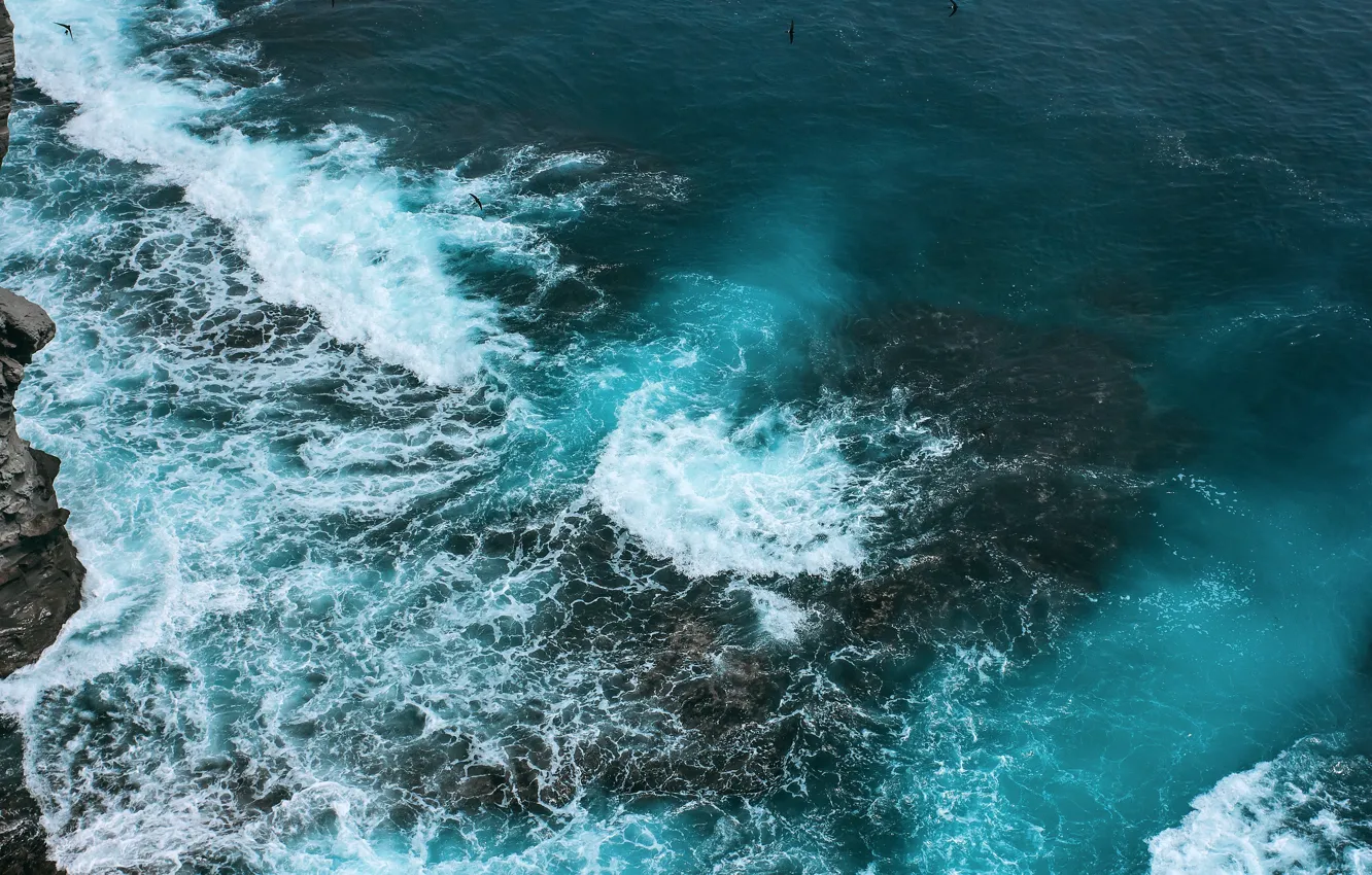 Photo wallpaper sea, wave, the