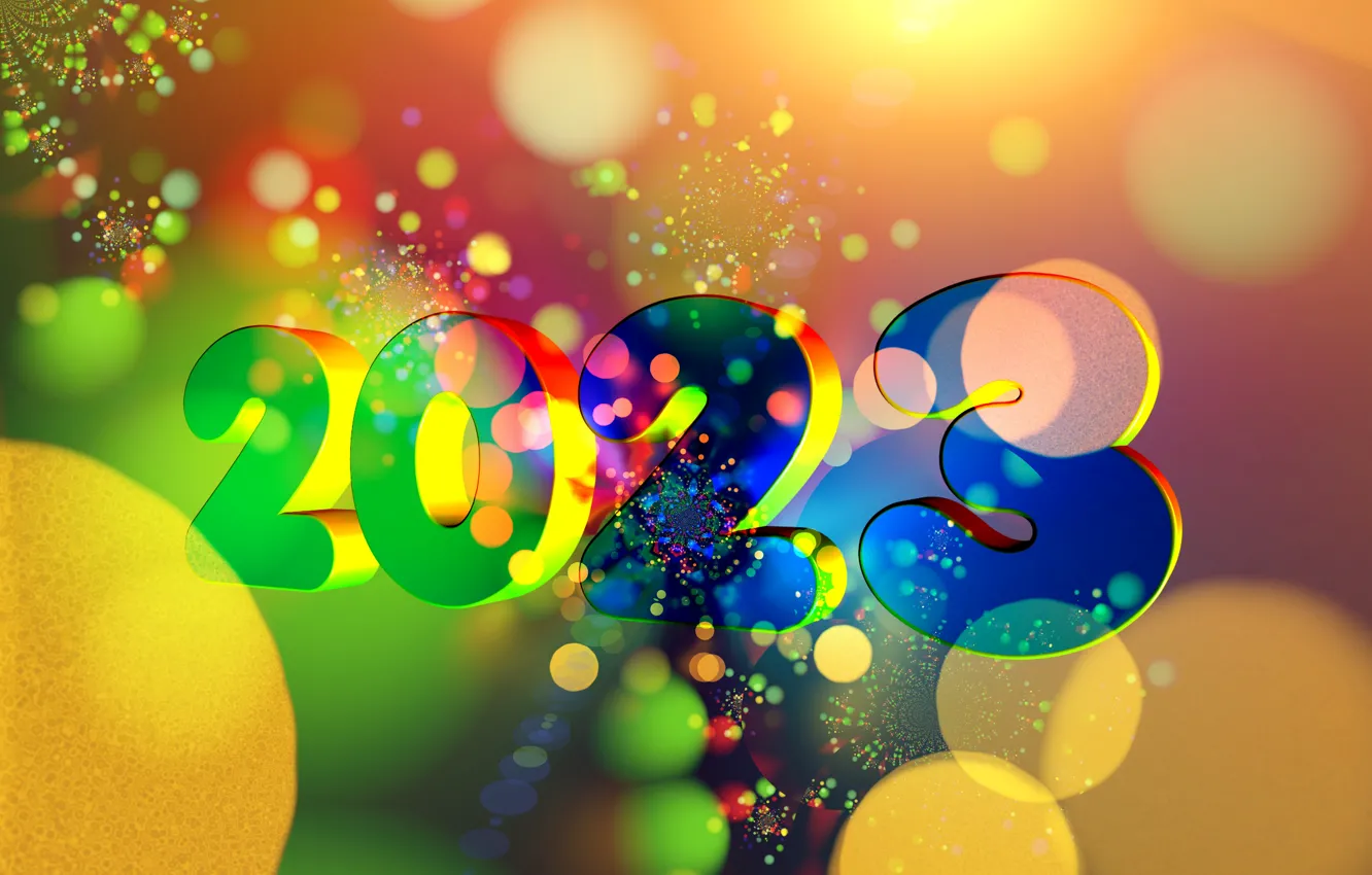 Photo wallpaper light, blue, green, lights, Shine, new year, figures, bright colors
