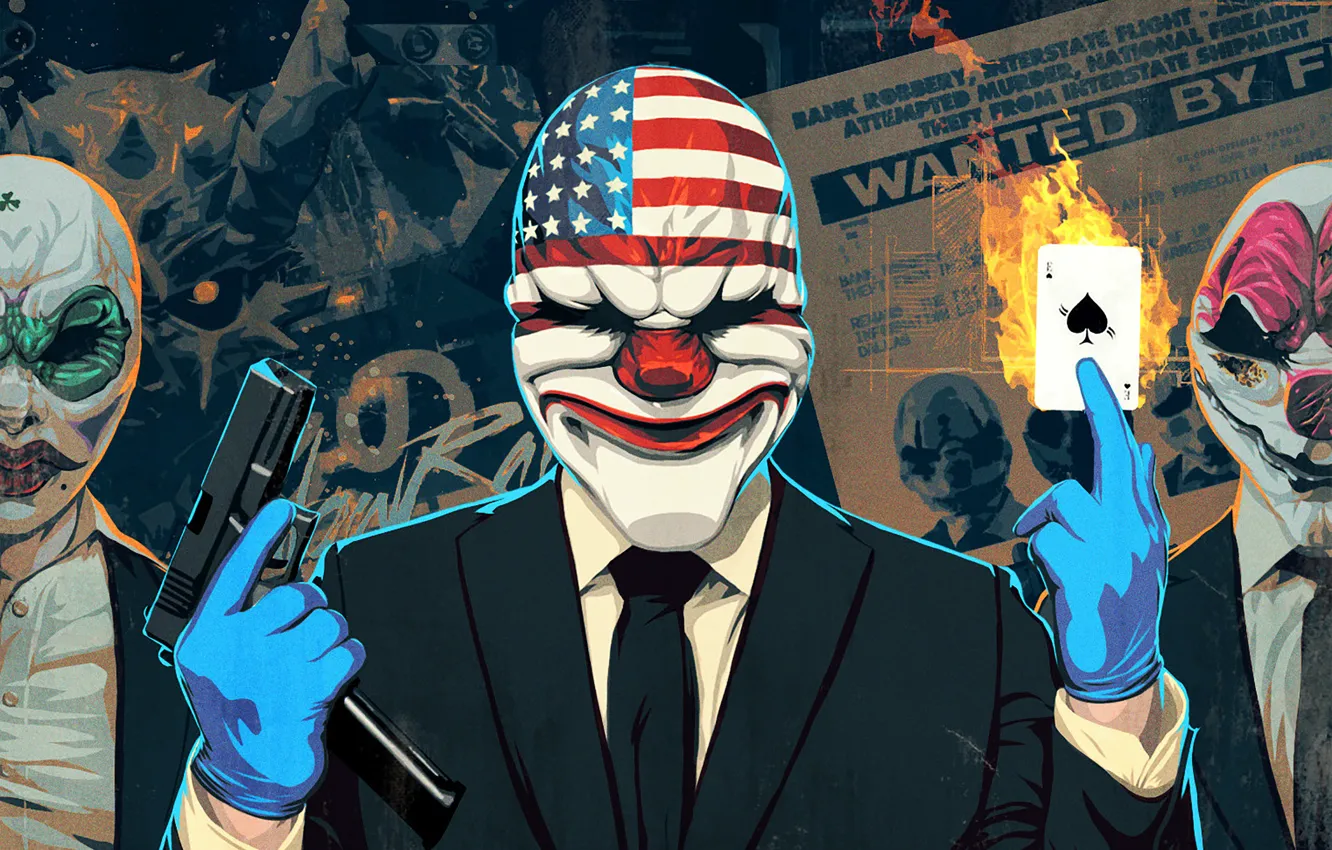 Photo wallpaper Dallas, Dallas, Clover, Hoxton, PAYDAY 2, Hoxton, Clover