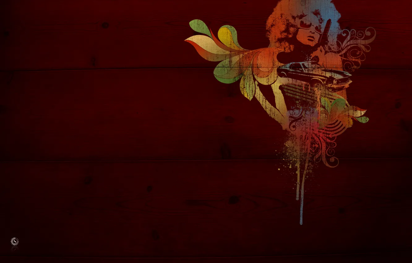 Photo wallpaper retro, pattern, paint, Board