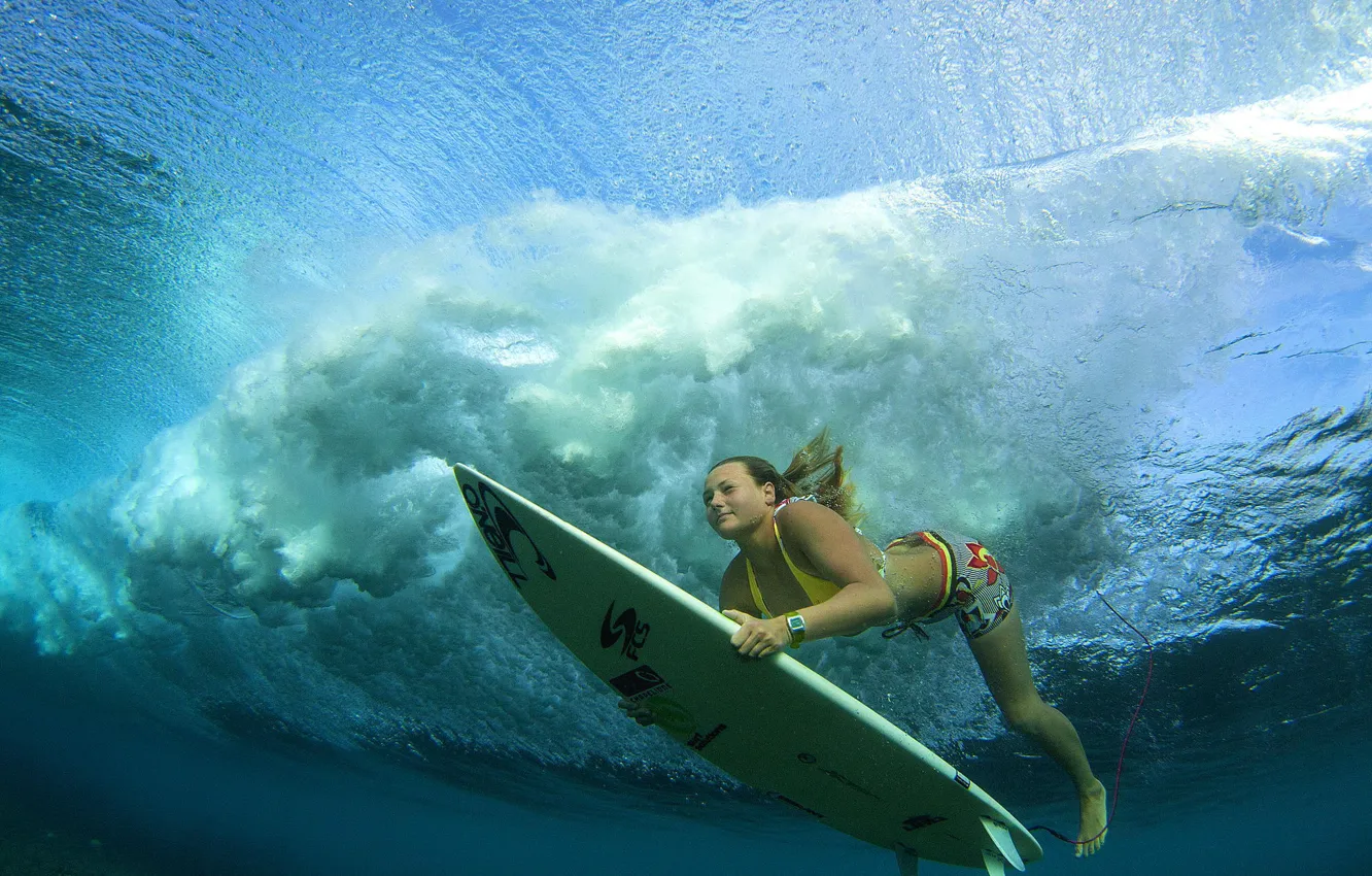 Photo wallpaper surfing, Board, under water, surfer