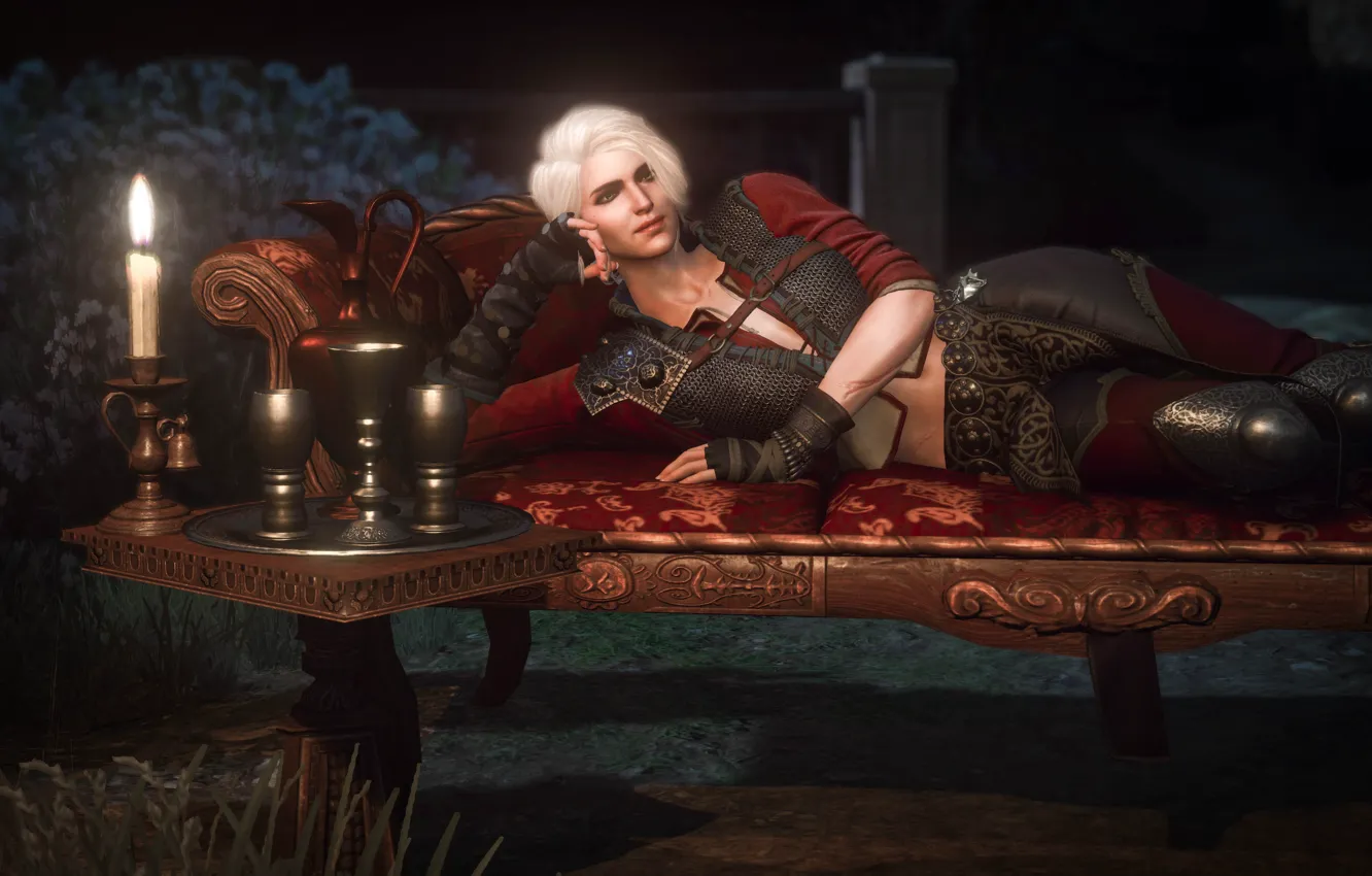Photo wallpaper look, beauty, The Witcher, white hair, The Witcher 3: Wild Hunt, The Witcher 3: Wild …