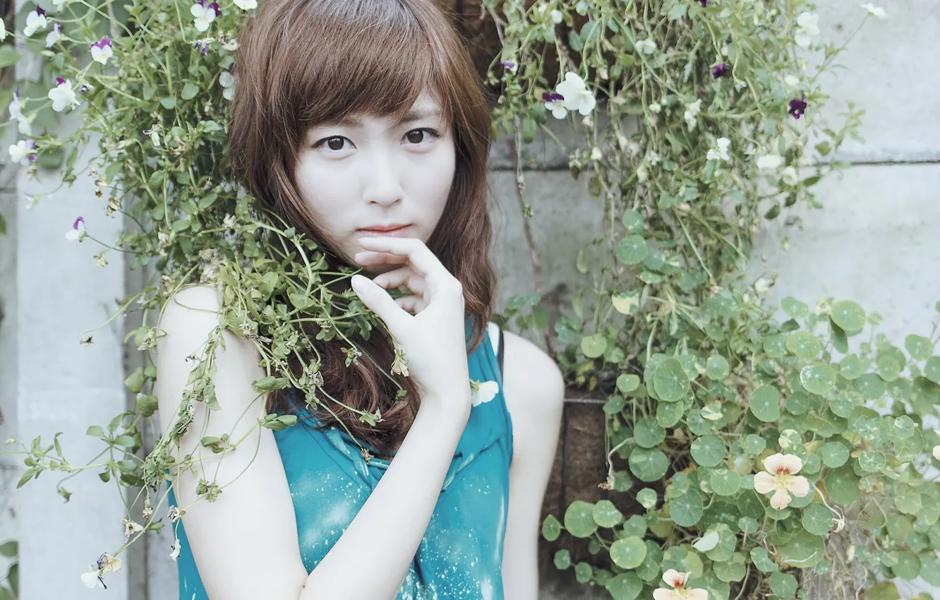 Photo wallpaper girl, face, Asian