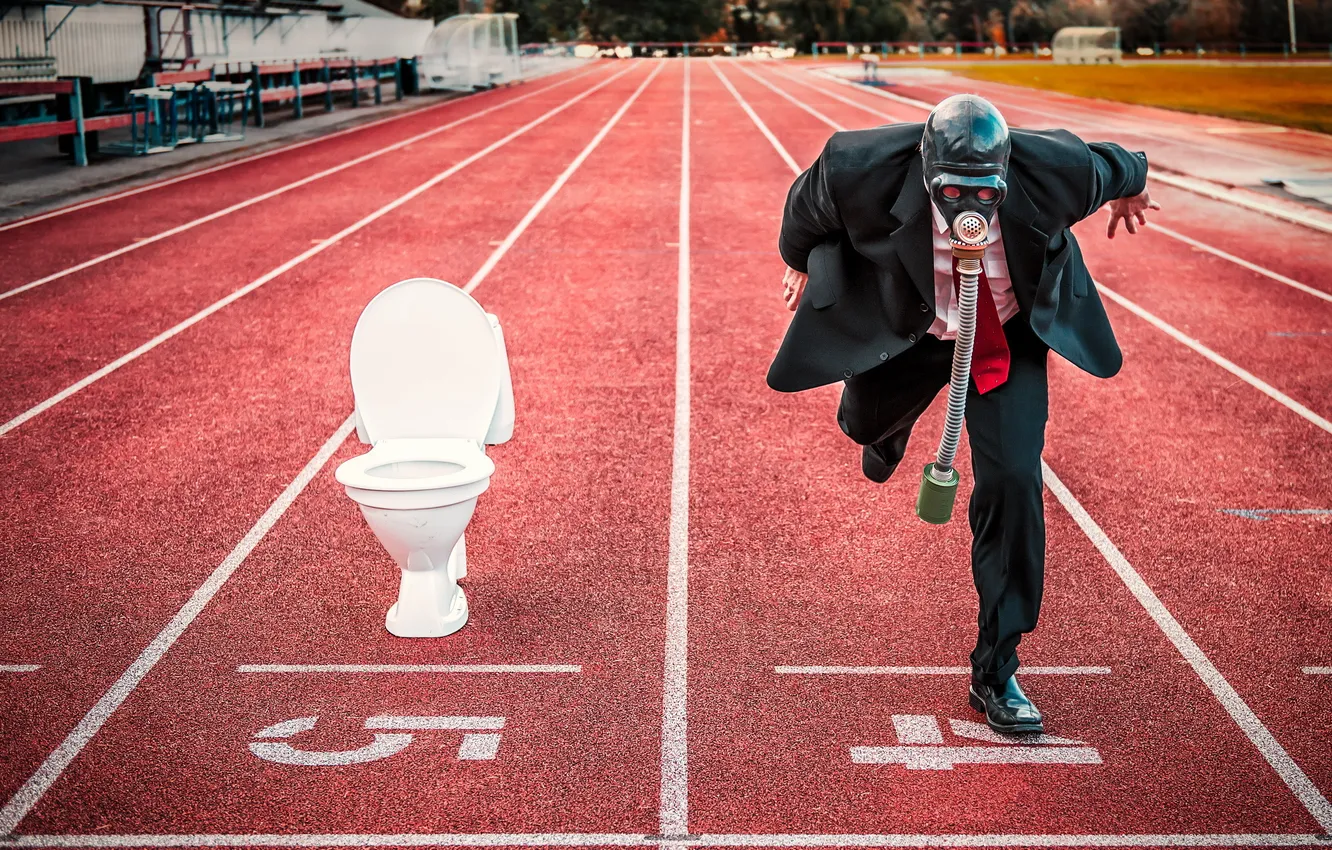 Photo wallpaper gas mask, Winning