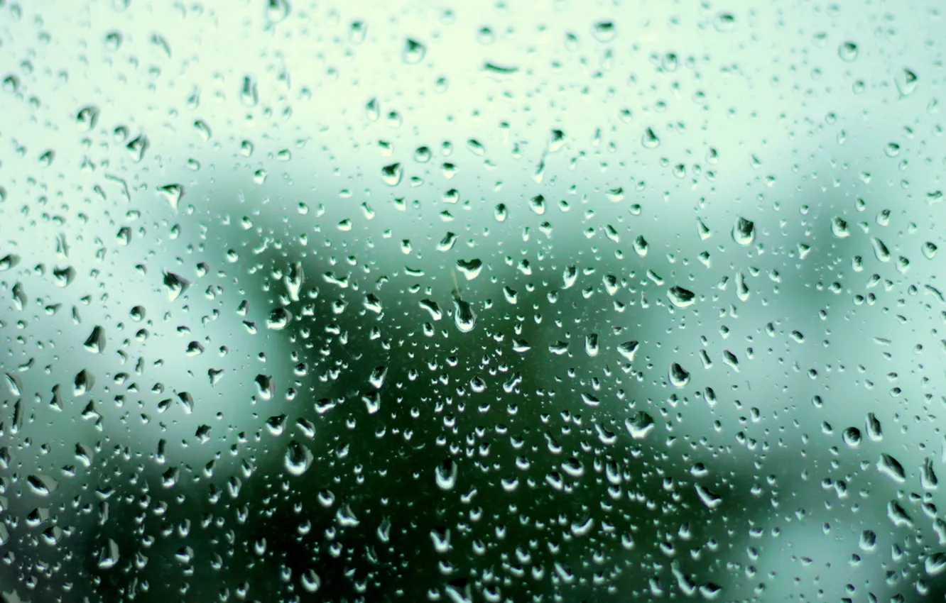 Photo wallpaper sadness, the storm, glass, water, drops, spring, Rain, blurred