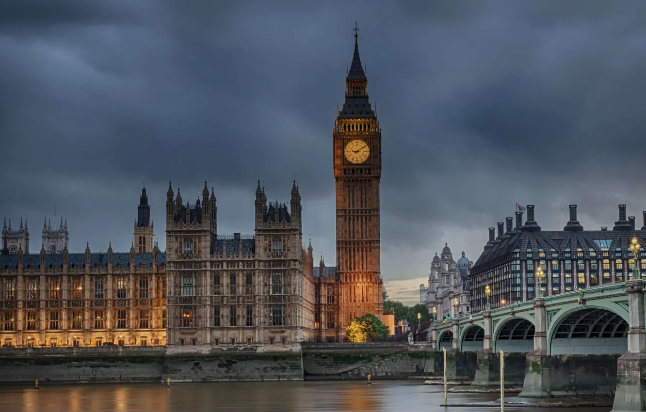 Photo wallpaper England, London, Big Ben, Parliament