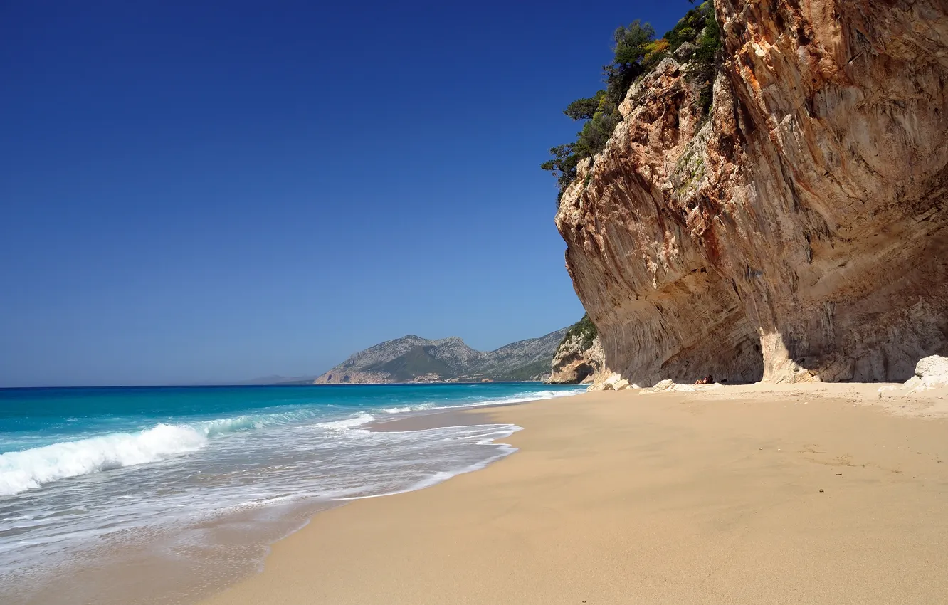 Photo wallpaper sand, sea, wave, beach, summer, blue, rocks, stay