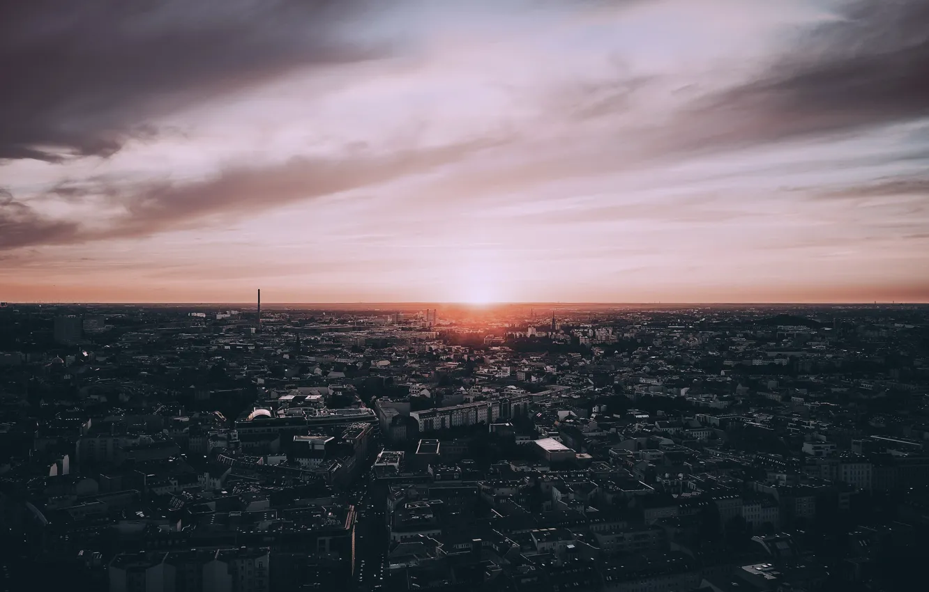 Photo wallpaper sunset, the city, Berlin, The District Of Mid