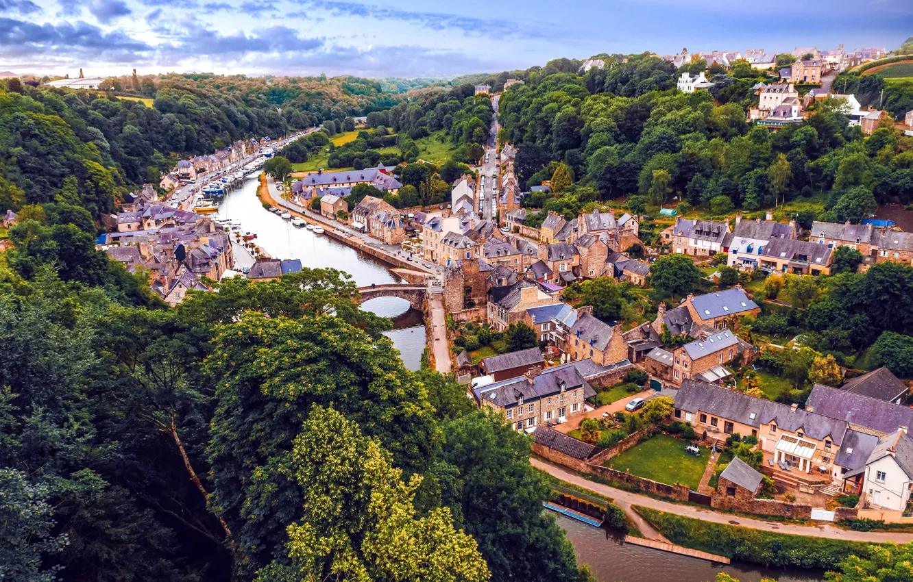 Photo wallpaper France, beauty, River, horizon, architecture, the view from the top, France, River