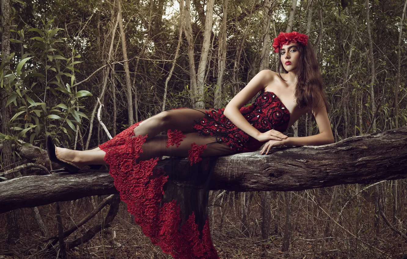 Photo wallpaper girl, pose, background