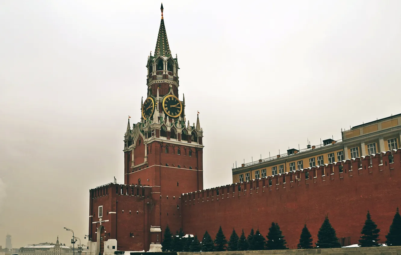 Photo wallpaper watch, Moscow, The Kremlin, red square, Chimes