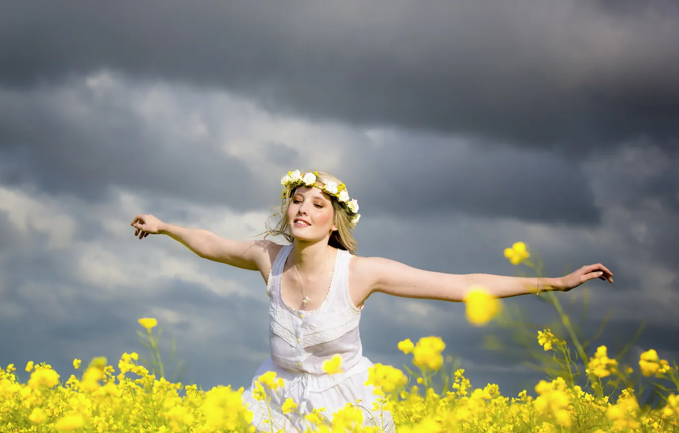 Photo wallpaper summer, girl, nature