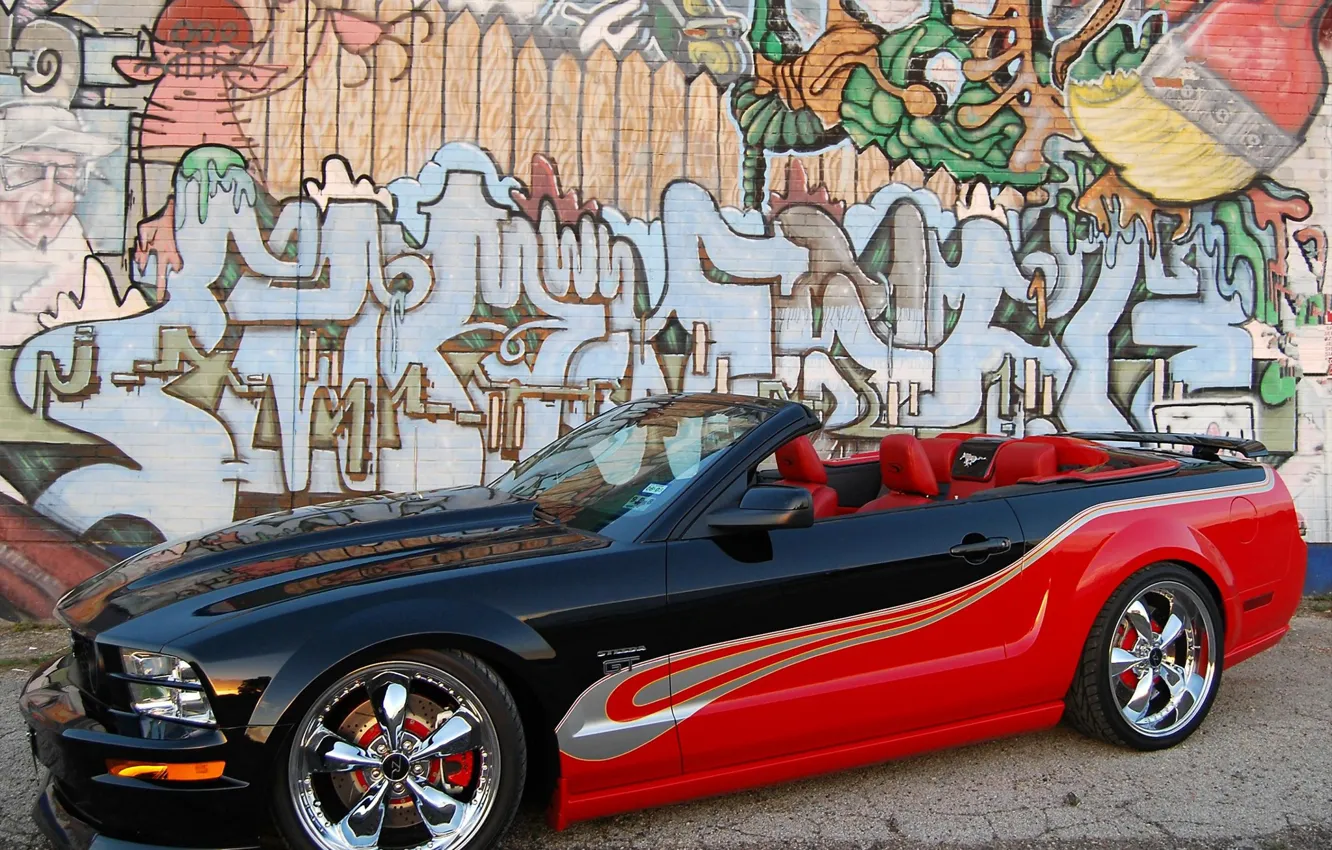 Photo wallpaper Ford, Graffiti, Mustang