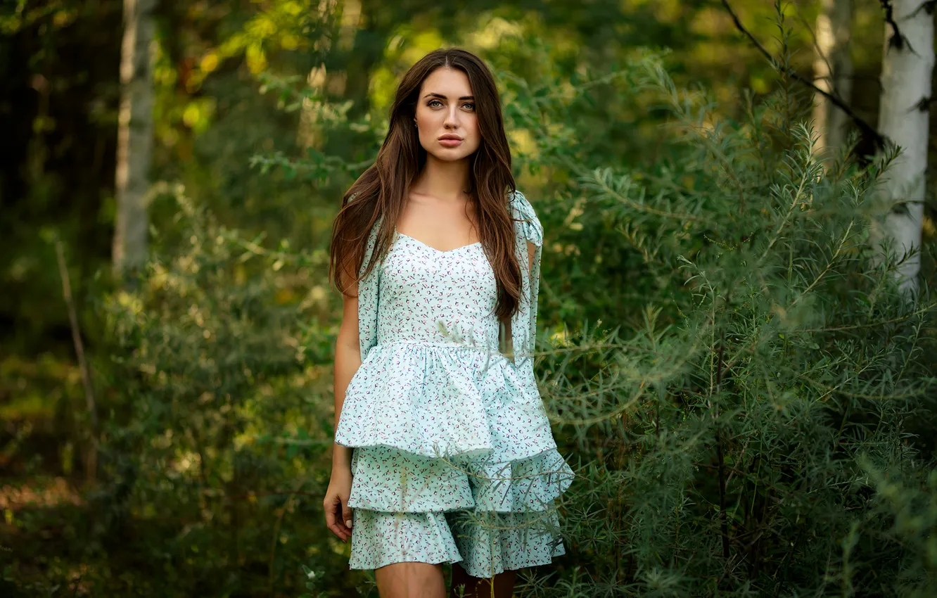 Photo wallpaper girl, dress, nature, young, beautiful, sweet, adorable