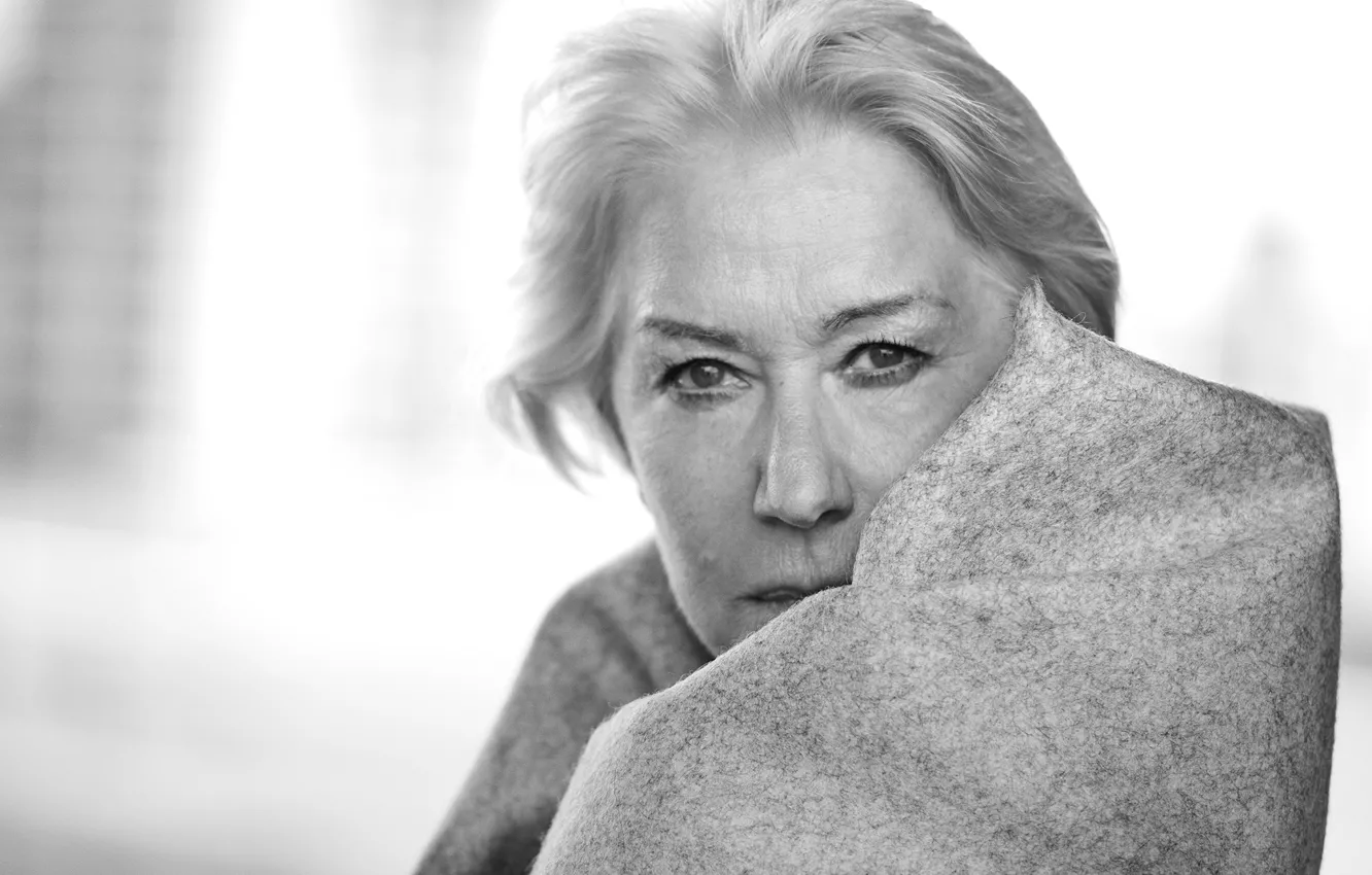 Photo wallpaper look, black & white, actress, photoshoot, photographer, Peter Lindbergh, Helen Mirren, Helen Lydia Mironoff