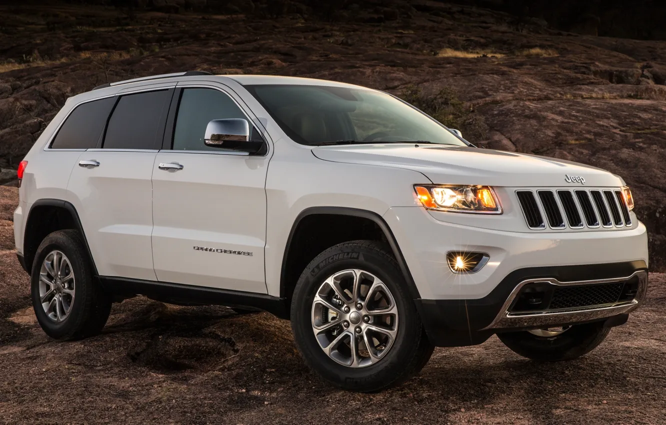 Photo wallpaper white, Jeep, the front, Jeep, Grand Cherokee, Grand Cheroke, Limited