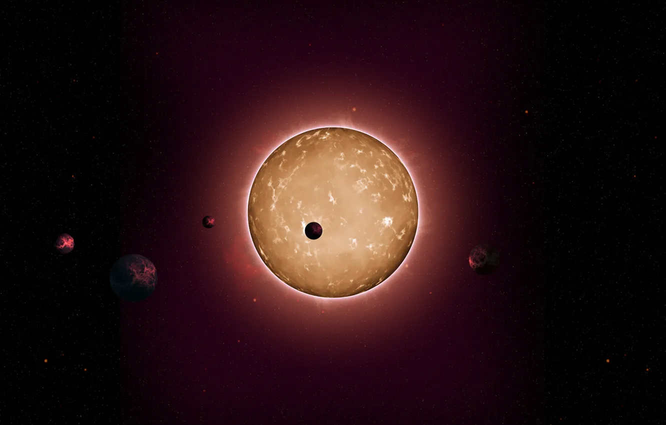 Photo wallpaper stars, planet, universe, stars, planets, Kepler-444