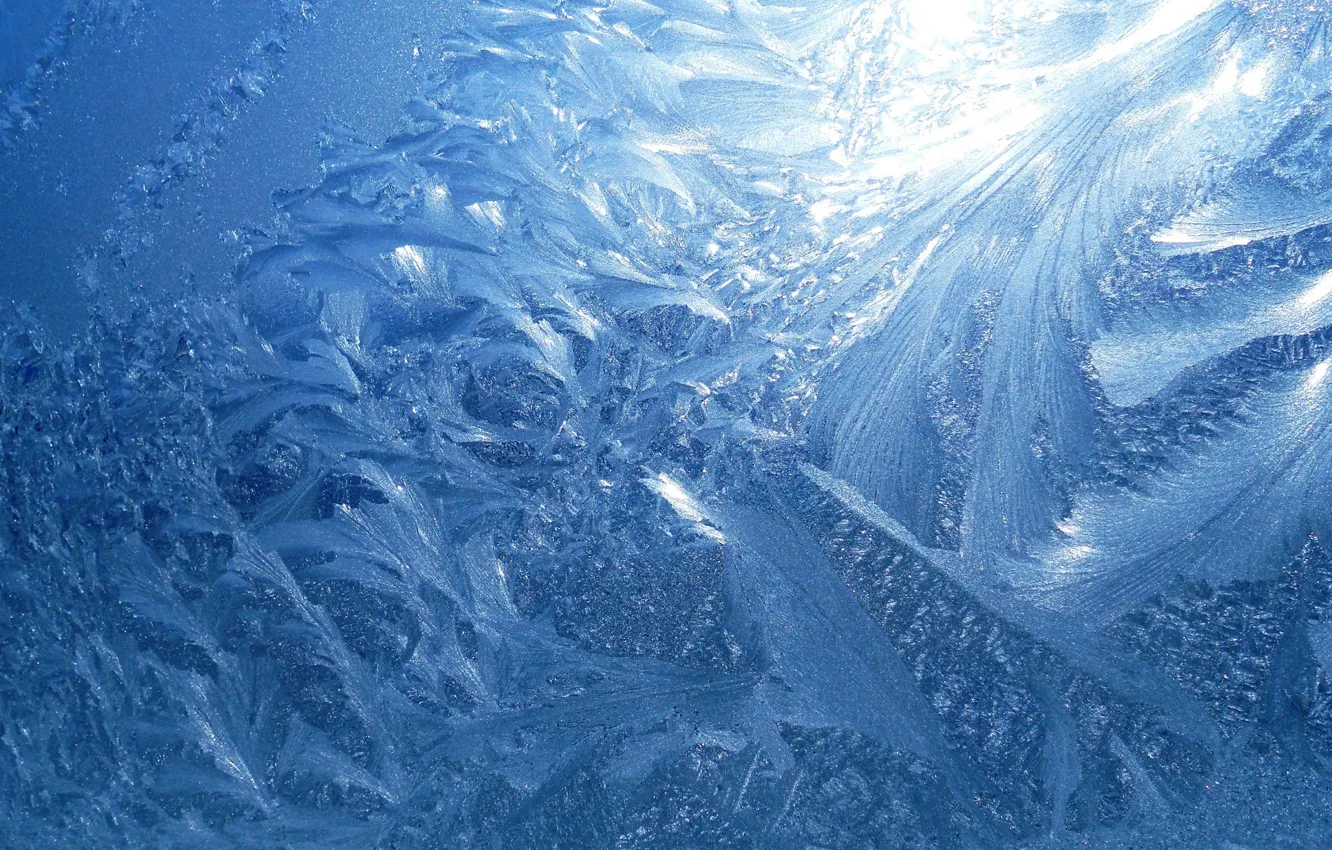 Photo wallpaper winter, glass, pattern, window