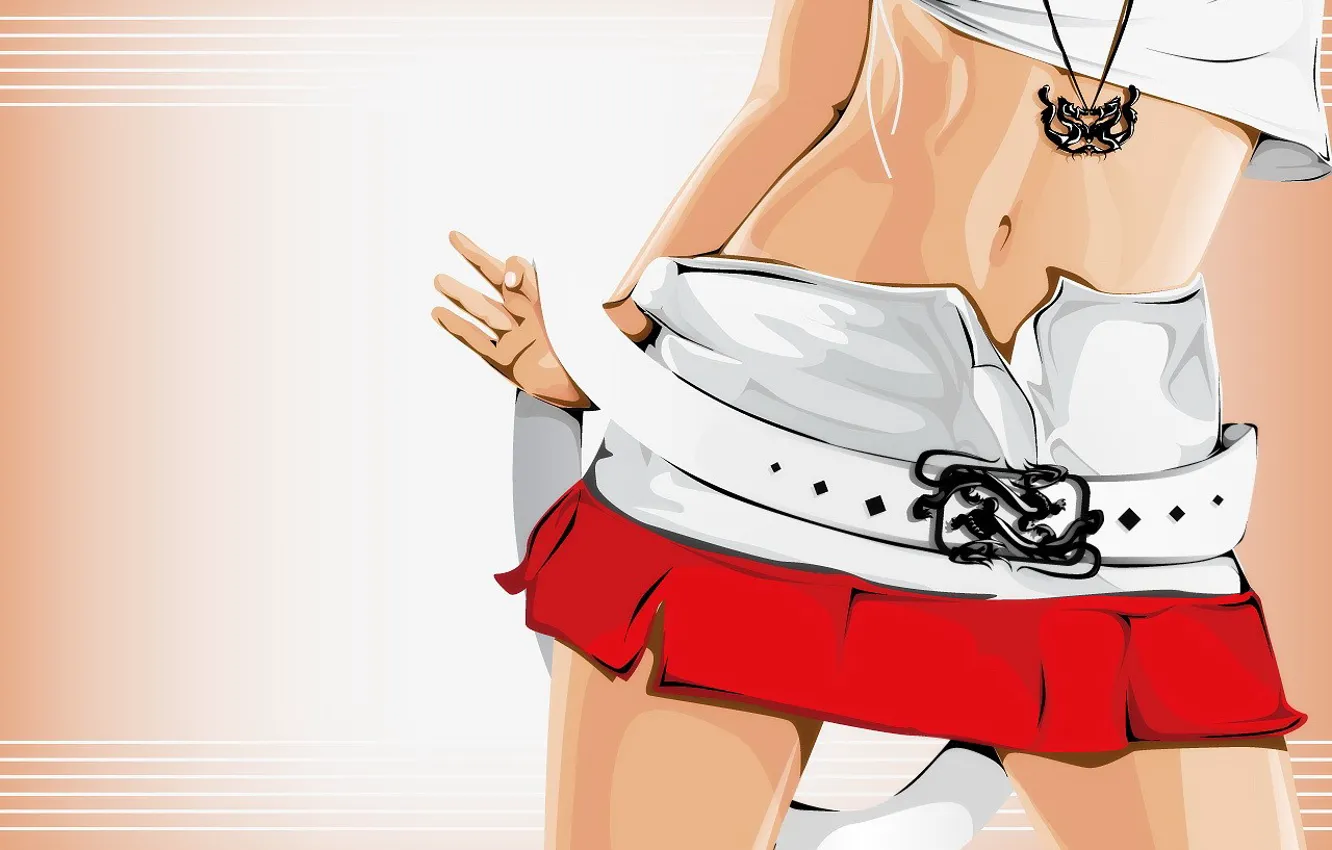 Photo wallpaper vector, belt, mini skirt