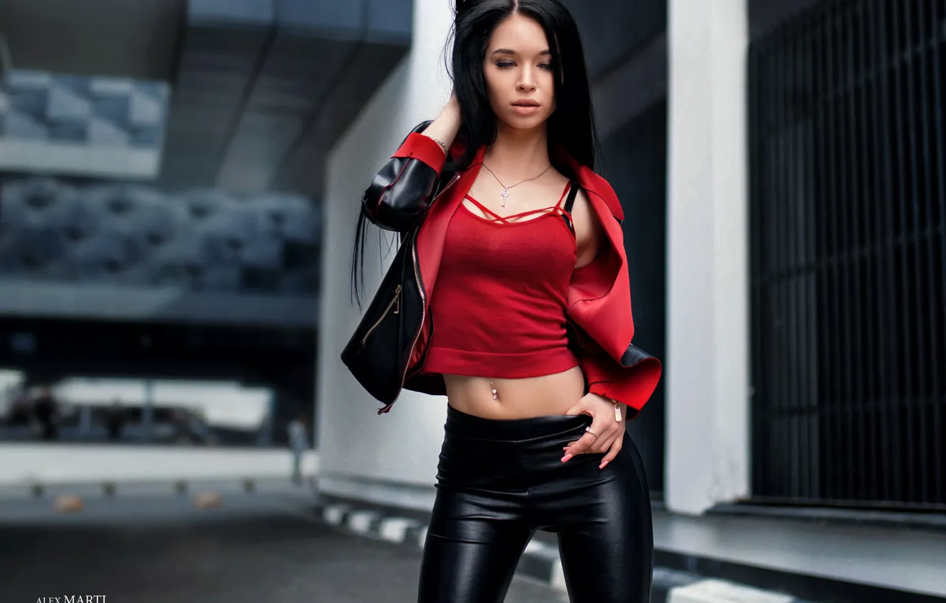 Photo wallpaper sexy, pose, model, portrait, makeup, Mike, figure, piercing