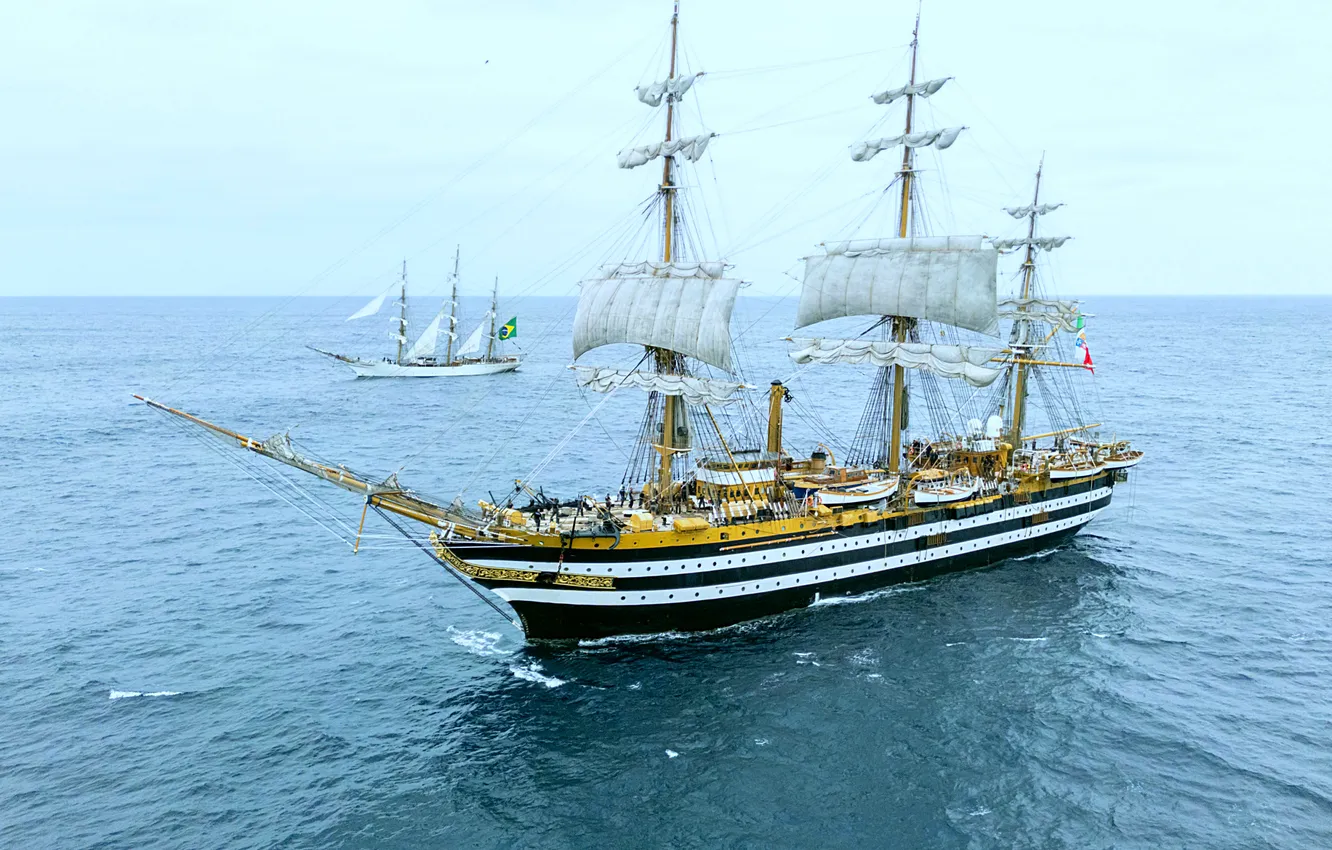 Photo wallpaper The Italian Navy, Amerigo Vespucci, training sailboat