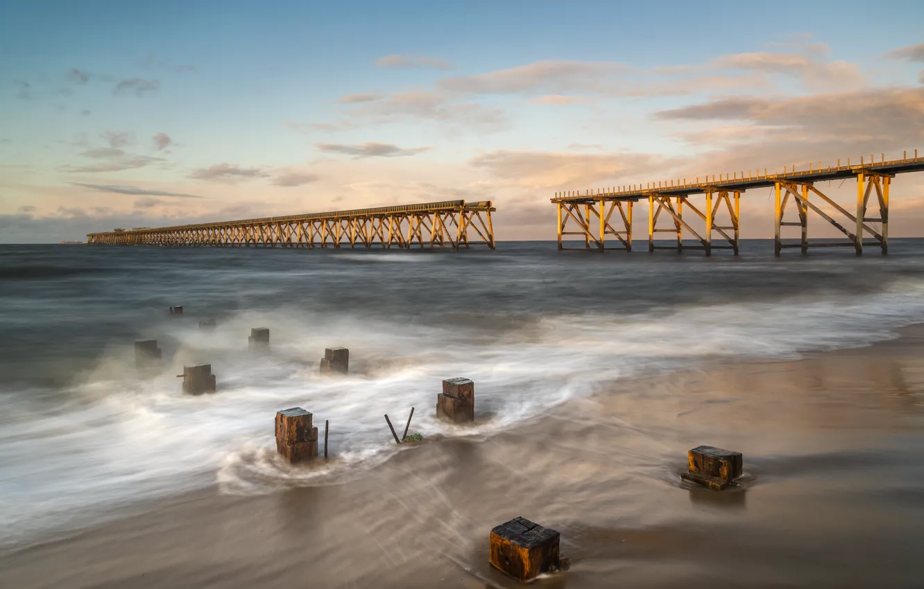 Photo wallpaper England, Steetley Pier, Headland