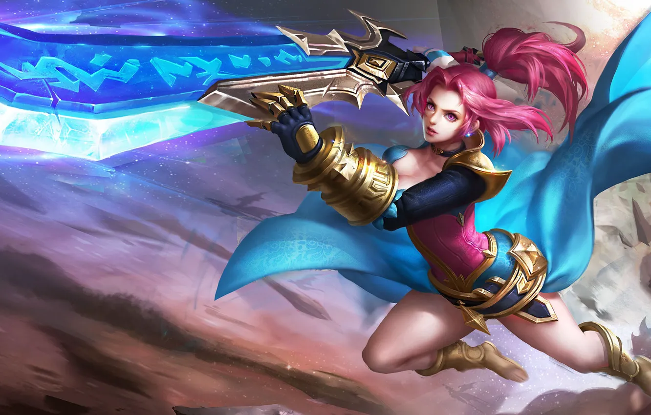 Photo wallpaper weapons, girl, sword, King of Glory, The king of glory