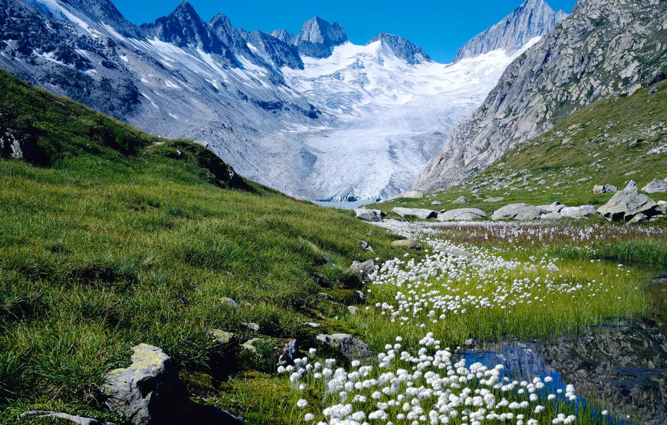 Photo wallpaper snow, mountains, Switzerland