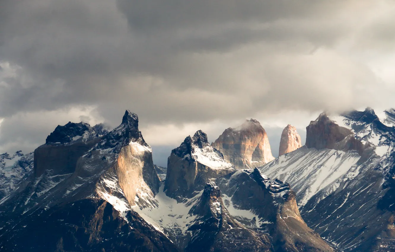 Photo wallpaper clouds, South America, Patagonia, the Andes mountains