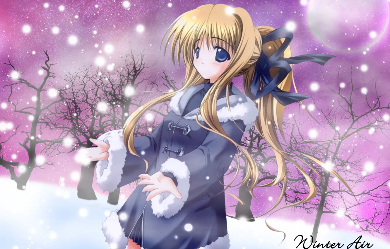 Photo wallpaper winter, snow, girl