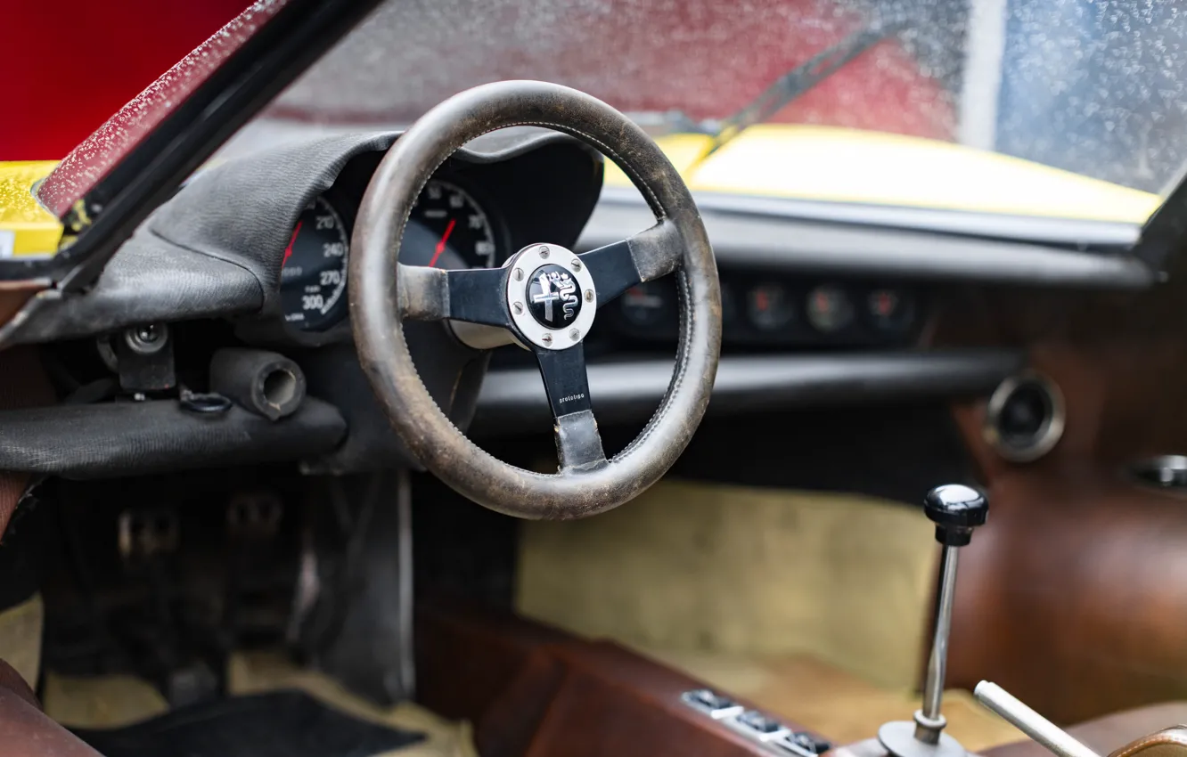 Photo wallpaper 1969, Alfa Romeo, Pininfarina, steering wheel, Alfa Romeo 33/2 Coupe Speciale, Type 33