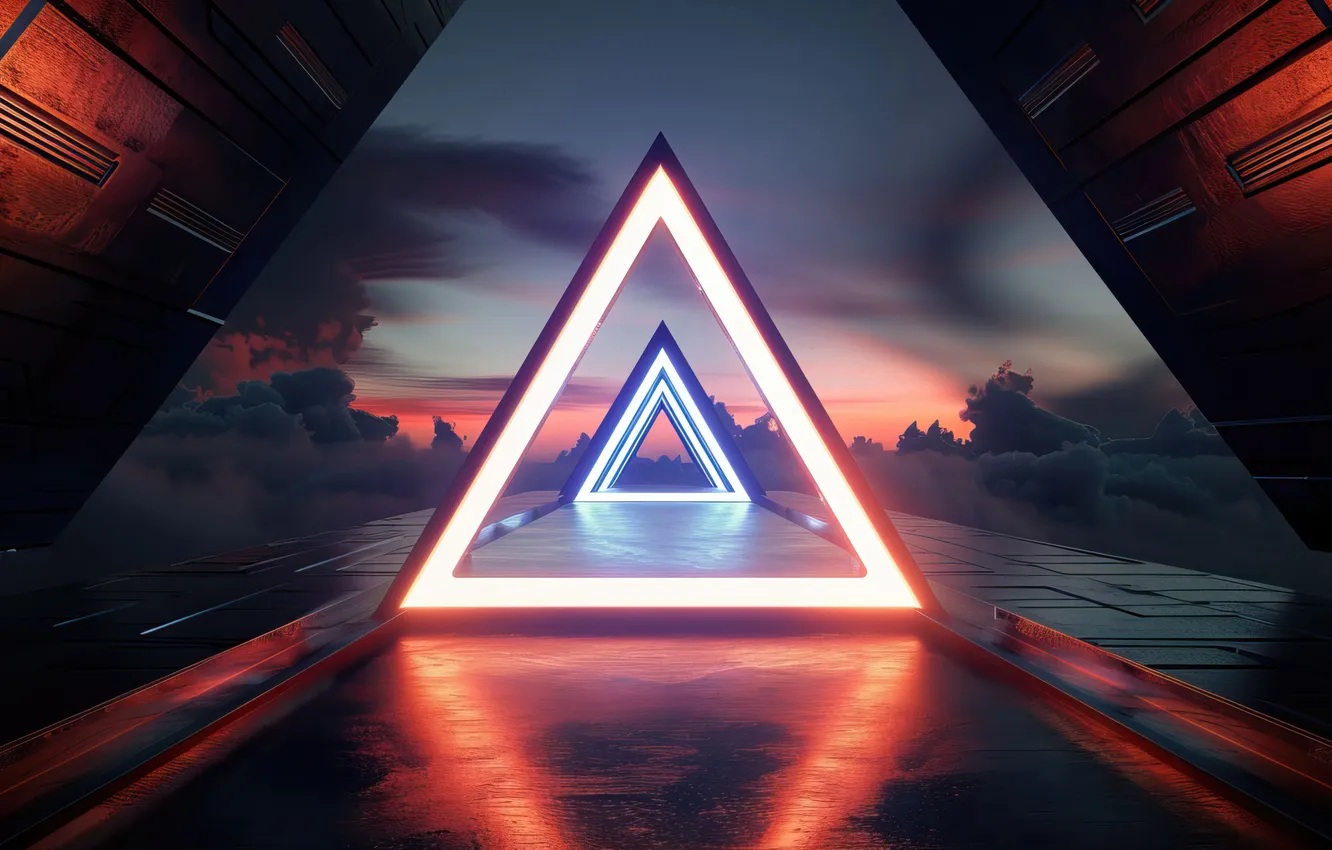 Photo wallpaper portal, abstraction, triangle